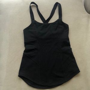 Lulu Lemon size 6 black cross back tank top